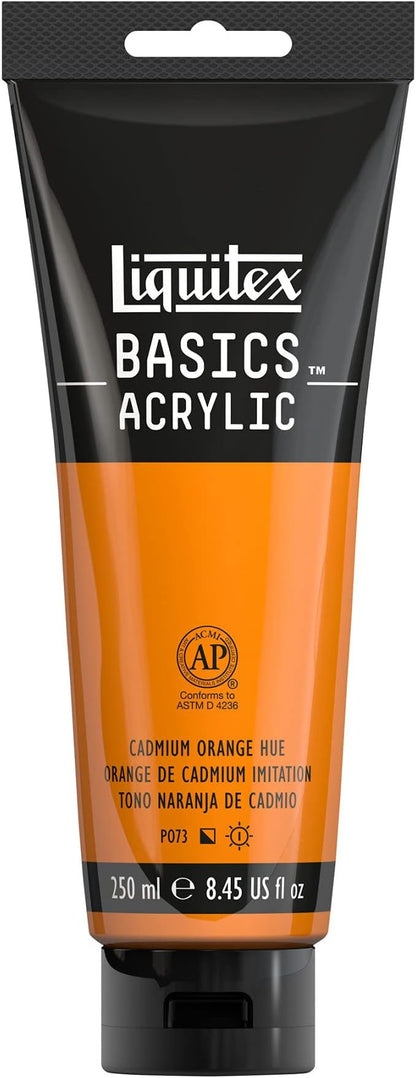 Liquitex BASICS Acrylic Paint, 250ml Tube, Cadmium Orange Hue by Liquitex