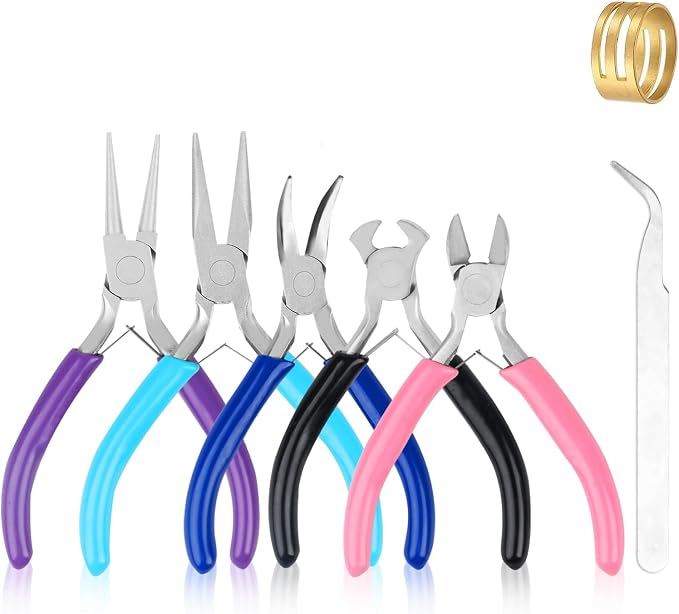 5 Pcs Jewelry Making Pliers Tools, Includes Needle, Bent & Zipper Pliers by MUZHUPGUZ
