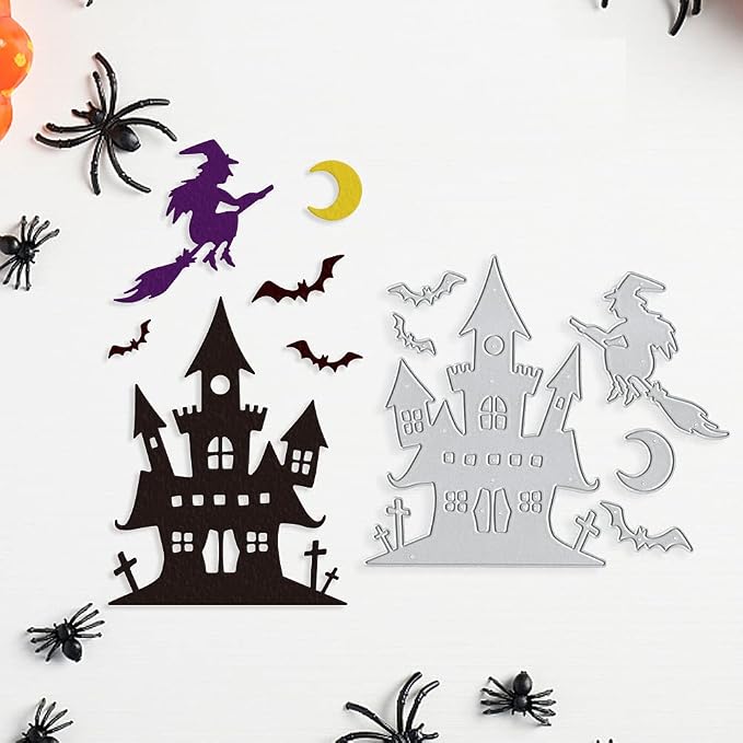 Metal Die Cuts Halloween Castle Witch Bat Cutting Dies Embossing Stencil - Image 4