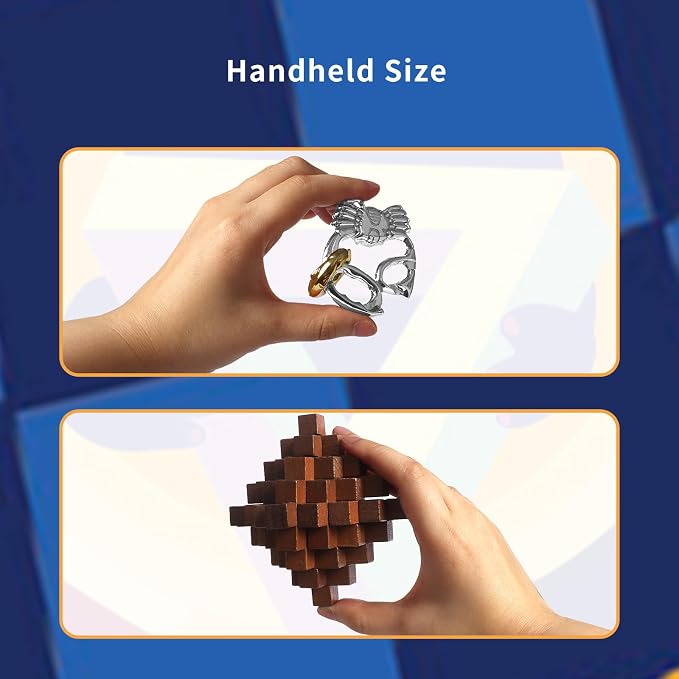 9pcs Retro Wooden and Metal Puzzles Bulk Gift - Image 5