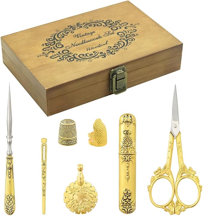 Vintage Embroidery Scissors Set, European Style Stainless Steel Sewing Tools by NOTIONSLAND