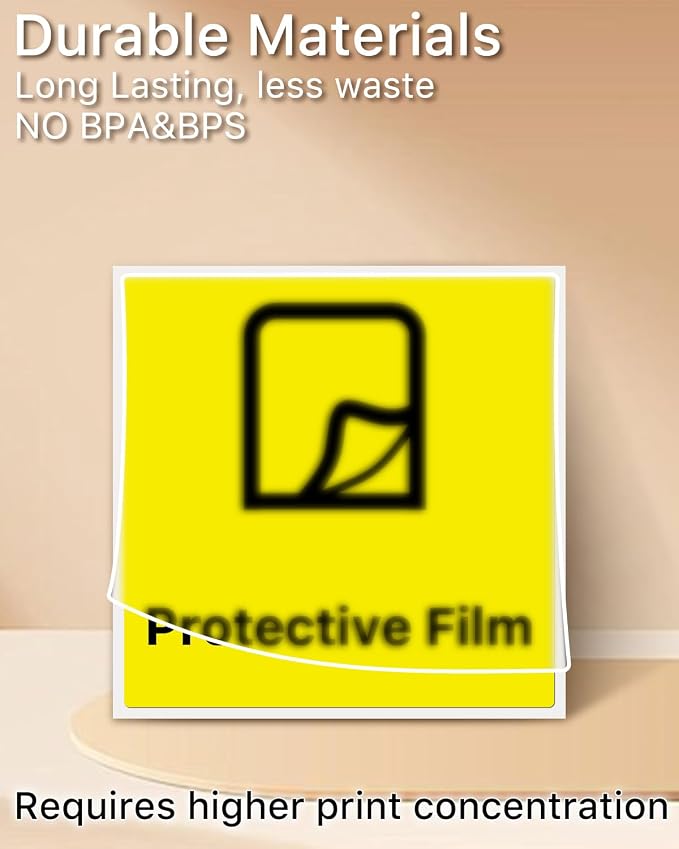 iEager Yellow Square Thermal Label Stickers, 500 Sheets/Roll - Image 4