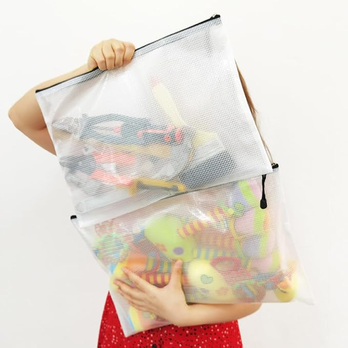 AUSTARK 20 Pcs Zipper File Bags, Plastic Mesh Pouch, Board Game Storage - Image 6
