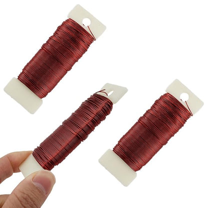 HAHIYO 22Gauge Red Color Metal Floral Wire by HAHIYO