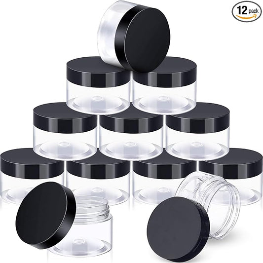 SATINIOR 12 Pack 1 oz Plastic Container Jars by SATINIOR