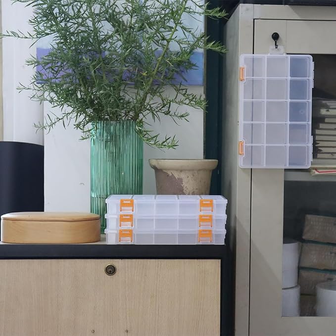 BangQiao 4 Pack 15 Grids Clear Plastic Storage Box - Image 6