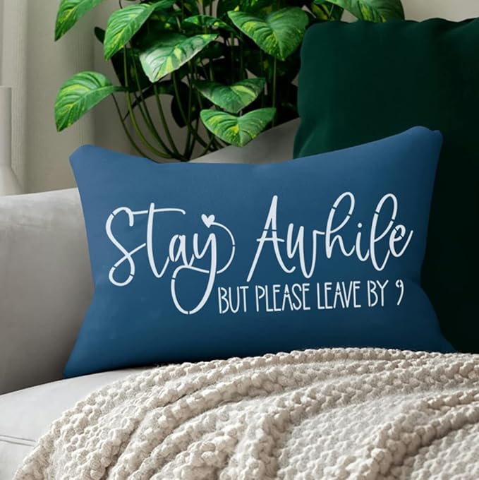 Funny Welcome Stencils for Painting Sarcastic Round Stencil Large Gather Stay - Image 4