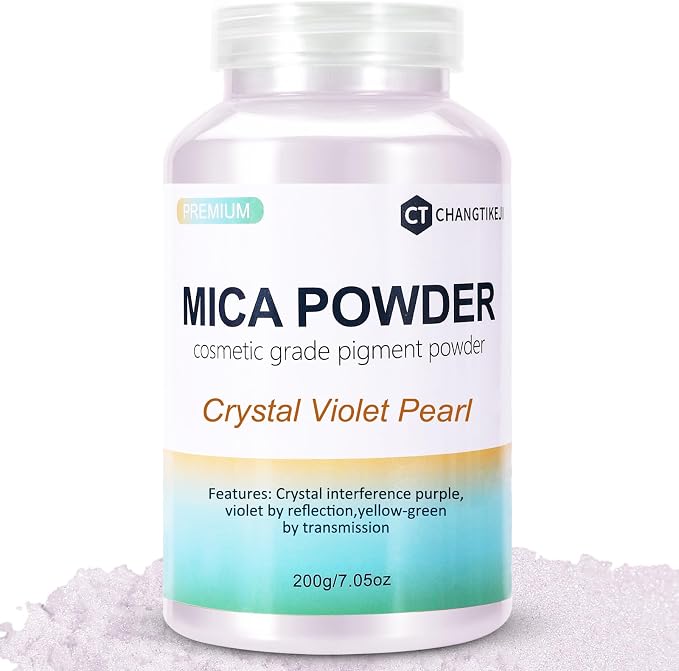 Mica Powder, 7.05OZ（200g）, Crystal Violet Pearl Mica Powder Pigment by CHANGTIKEJIWelcomeYouOrder