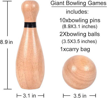 NI-ROU Outdoor Giant Lawn Bowling Games Rubber Wooden Lawn Set Fun Sports Games - Image 2