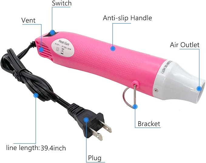 Heat Gun, Mini Hot Air Gun for DIY Crafts Portable Heat Air Gun Tool for - Image 2