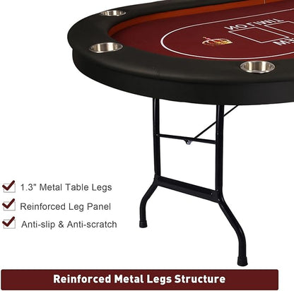 Upgrade 91'' Foldable Poker Table - Image 2