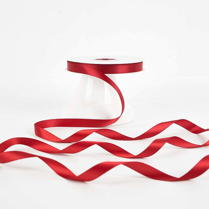 HUIHUANG Red Satin Ribbon 1/2 inch X 50 Yards Continuous, DIY Crafts, Flower - Image 6