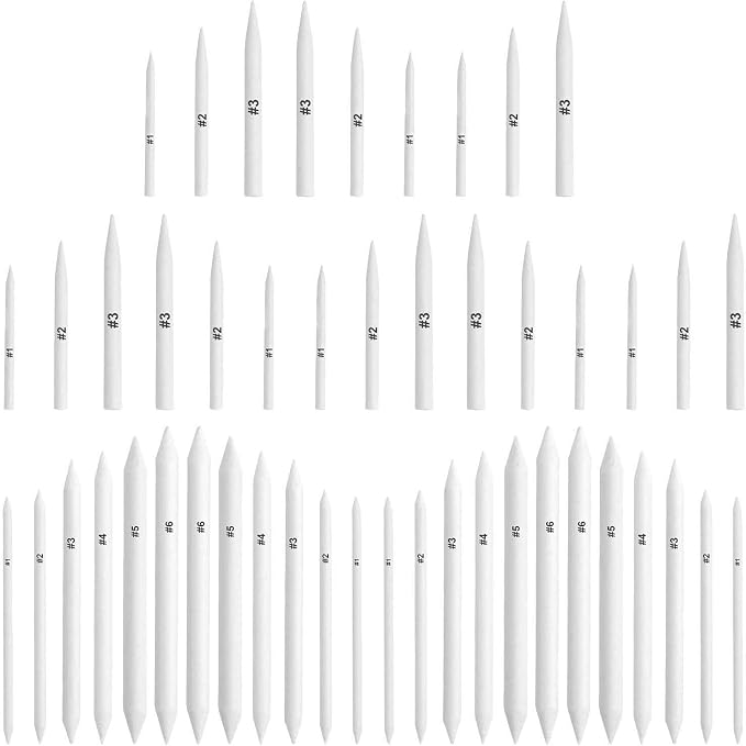 FEBSNOW 48 Pcs Blending Stump and Tortillions, Paper Art Blenders, Art Pencils by HOMECRAFTBEAUTYBABY