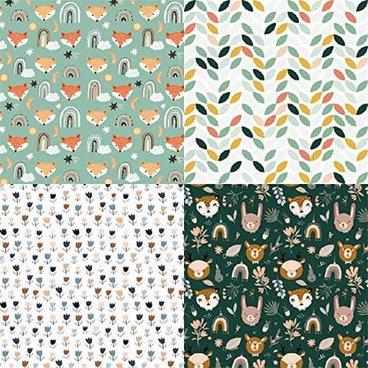 Woodland Animal Print Scrapbook Paper Pad, 6x6 inches, 24 Sheets, Earth Tones - Image 2