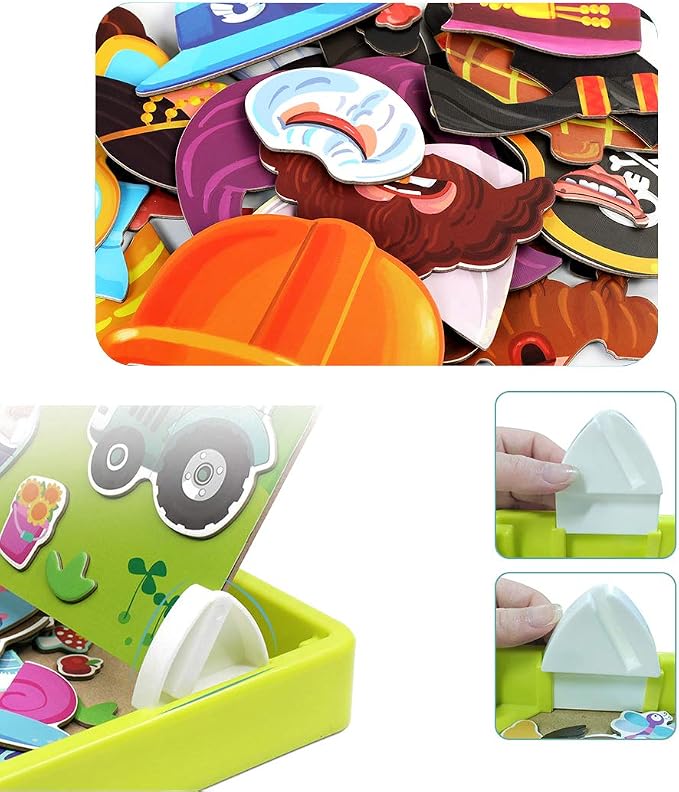 Magnetic Puzzles Face Dress Up Travel Game Double Side Preschool Educational - Image 3