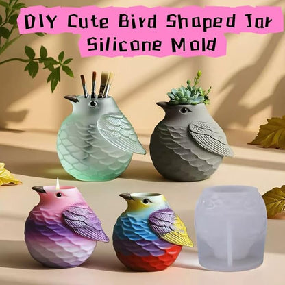Animal Resin Molds Silicone 3D Cute Bird Epoxy Resin Plaster Candle Holder Wax - Image 3