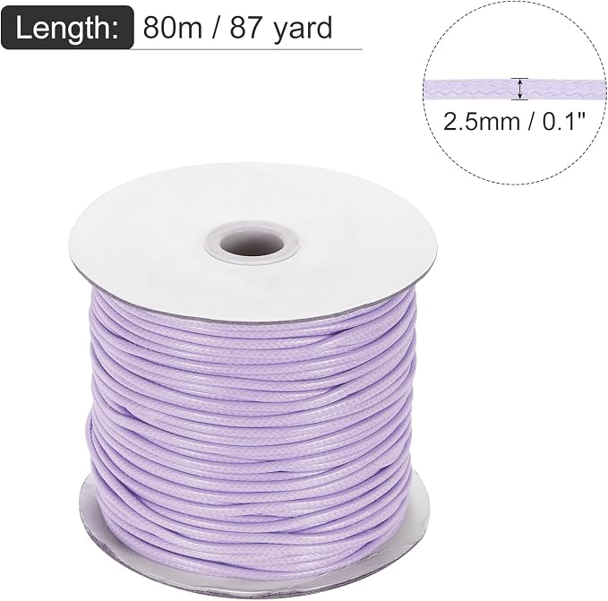 MECCANIXITY Waxed Cord 2.5mm Waxed Polyester Cord 87 Yard Wax String - Image 2
