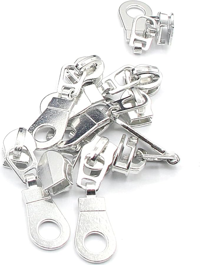 Leekayer #5 Silver Metallic Nylon Coil Zippers by The Yard Bulk 10 Yards Zipper - Image 8