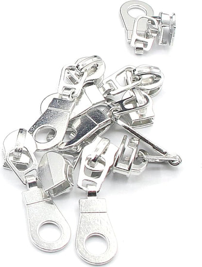 Leekayer #5 Silver Metallic Nylon Coil Zippers by The Yard Bulk 10 Yards Zipper - Image 8