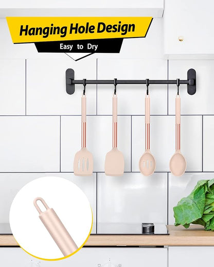 Pack of 4 Silicone Cooking Utensils Set, Non Stick Large Solid Spatulas - Image 6