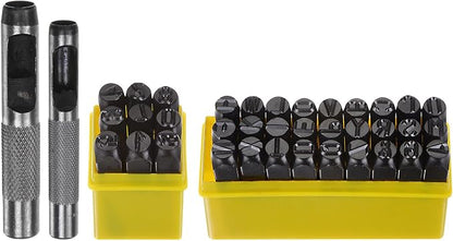 HARFINGTON 36pcs Metal Stamping Kit 25/64" Steel Letter Punch Press Tool by HARFINGTON