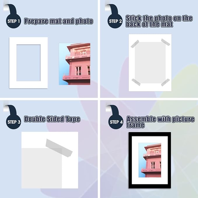 Mat Board Center, 12x16 for 8x12 White Photo Picture Mats - Image 6