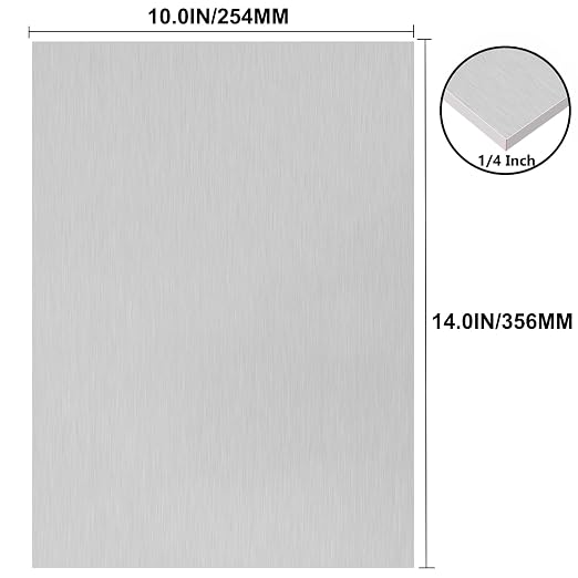 6061 T651 Aluminum Sheet Metal 10 x 14 x 1/4 Inch Thick Flat Plain Aluminum - Image 2