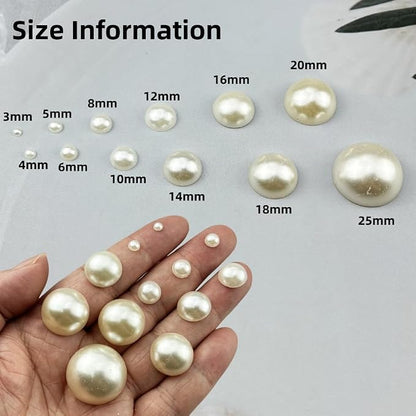 200pcs 14mm Half Pearls for Crafts Flatback Round Half Pearl Beads for Jewelry - Image 2