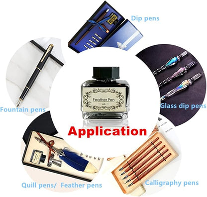 Black Calligraphy Ink No Carbon No Blocking Fountain Pen Ink Suitable - Image 3