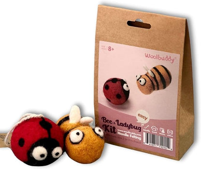 Woolbuddy Needle Felting Kit for Beginners Adults, Bee and Ladybug Animal Craft by Woolbuddy