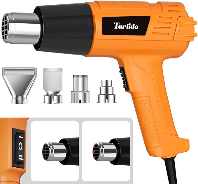 Heat Gun 1500W 572°F-932°F Fast Heating Heavy Duty Hot Air Gun Kit Variable by Tarlido