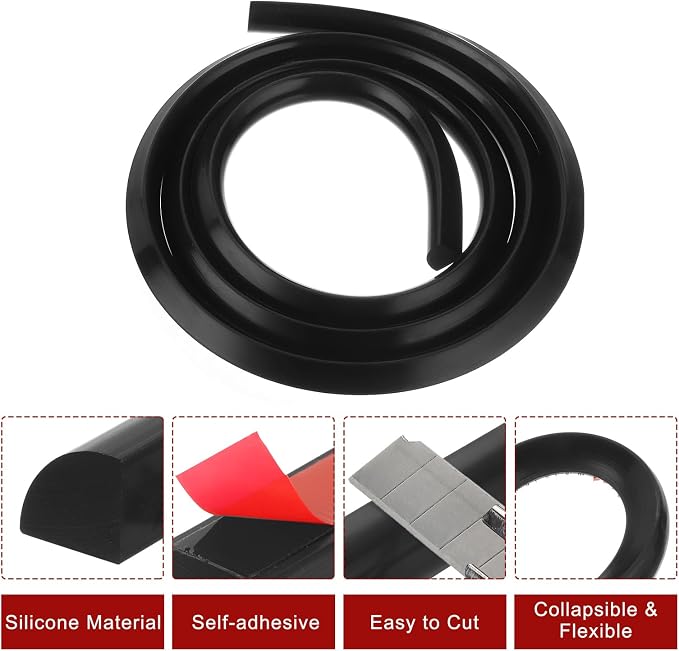 uxcell Flexible Molding Trim, 79 Inch Flexible Quarter Round Molding Silicone - Image 3