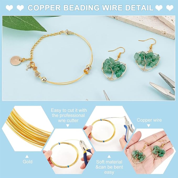 BENECREAT 23 Gauge 16 Feet Square Copper Wire, Bendable Metal Craft Wire - Image 4