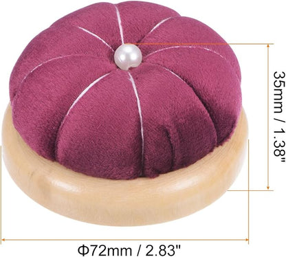 HARFINGTON Wooden Base Pin Cushion Japanese Style Cute Needle Holder - Image 2