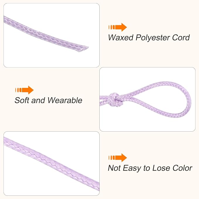 MECCANIXITY Waxed Cord 2mm Waxed Polyester Cord 98 Yard Wax String - Image 3