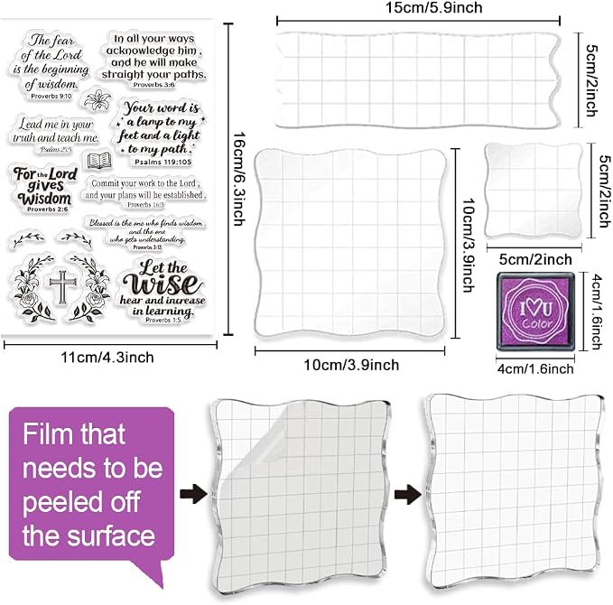 6 Pcs Christian Bible Verse Clear Stamps - Image 3