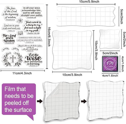6 Pcs Christian Bible Verse Clear Stamps - Image 3