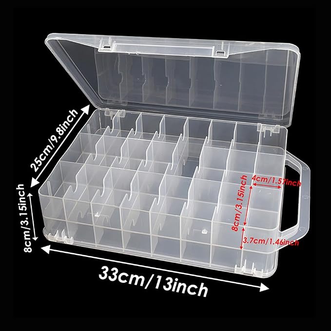 46 Grids Sewing Organizer, Double Sided Thread Box Storage, Portable Clear - Image 4