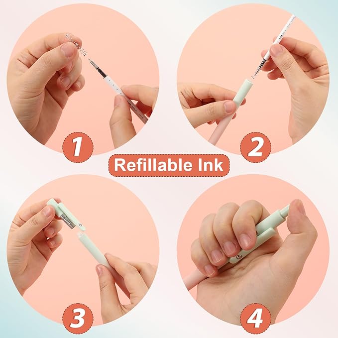 FIOVER 5pcs Gel Pens Black Ink Medium Point 0.7mm Pens Smooth Writing High-End - Image 6
