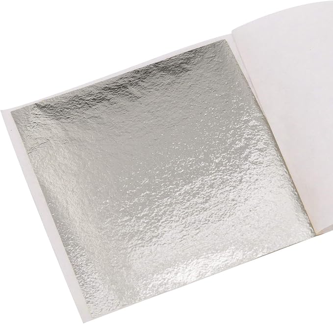 KINNO Gold Leaf Sheets for Art, 100 Sheets Light Champagne Silver Foil by KINNOGOLDLEAF