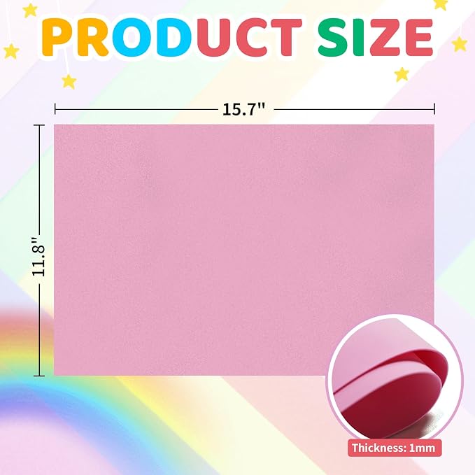 20 PCS EVA Foam Sheets DIY Handcraft Materials 1mm Thick 15.7 x 11.8 Inches - Image 2