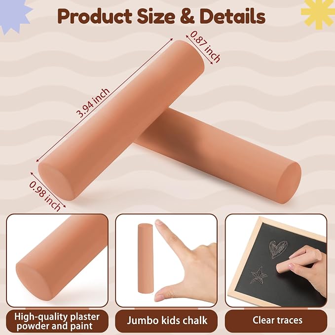 Fulmoon 40 Pcs Jumbo Sidewalk Chalk - Image 2