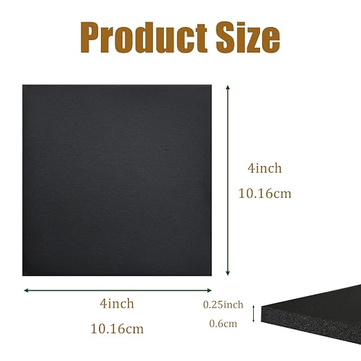 4 Pieces Adhesive Foam Padding 1/4 in Thick X 4 in X 4 in, Anti Vibration Pads - Image 2