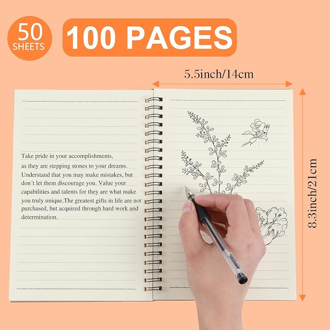 Yahenda Spiral Notebook Bulk A5 College Ruled Journals Notebooks Lined 8.3 x - Image 4