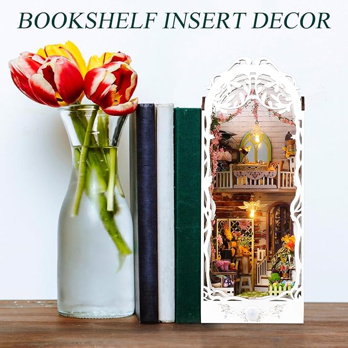 TuKIIE DIY Book Nook Miniature Kit, Booknook Dollhouse Bookshelf Insert - Image 4