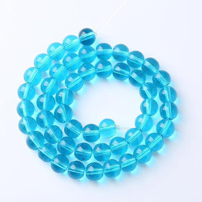 32pcs 12mm Topaz Blue Crystal Glass Beads Round Loose Spacer Beads - Image 5
