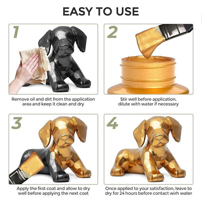 Nicpro Large Acrylic Paint Metallic, 3 Colors Gold, Copper 101.4oz/3000ml Gold - Image 7