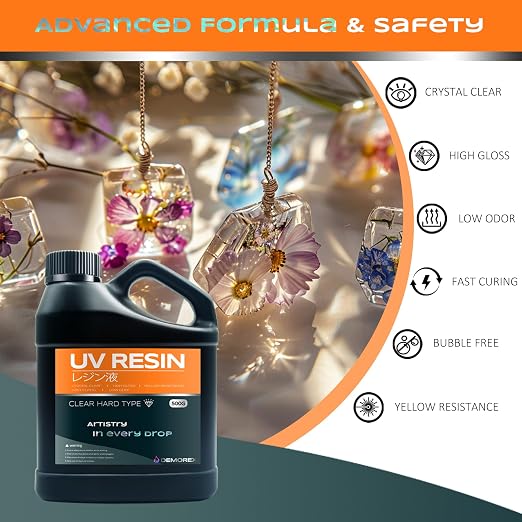 UV Resin 500g, Upgrade UV Resin Kit, Low Odor Crystal Clear Epoxy, Fast Cure - Image 2