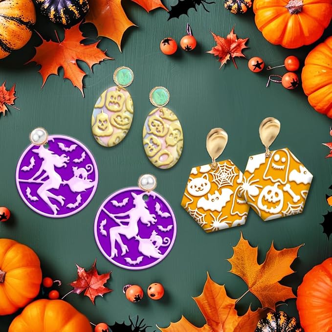 4PCS Halloween Polymer Clay Texture Sheets Set - Image 4