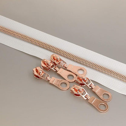 Leekayer #5 Rose Gold Metallic Nylon Coil Zippers by The Yard Bulk 10 Yards - Image 5